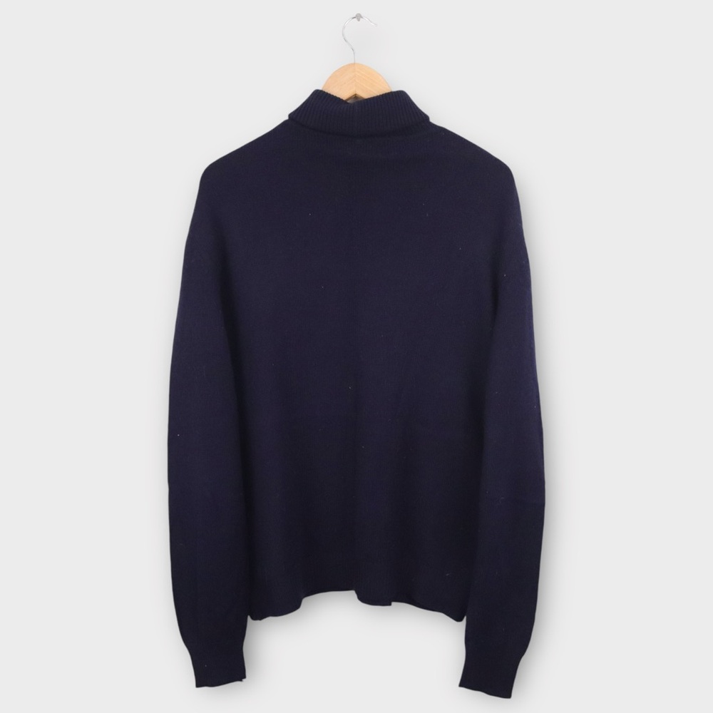 Vintage 1960’s Men’s Turtleneck Sweater Size XL Damon Navy Italian Made - Picture 3 of 4